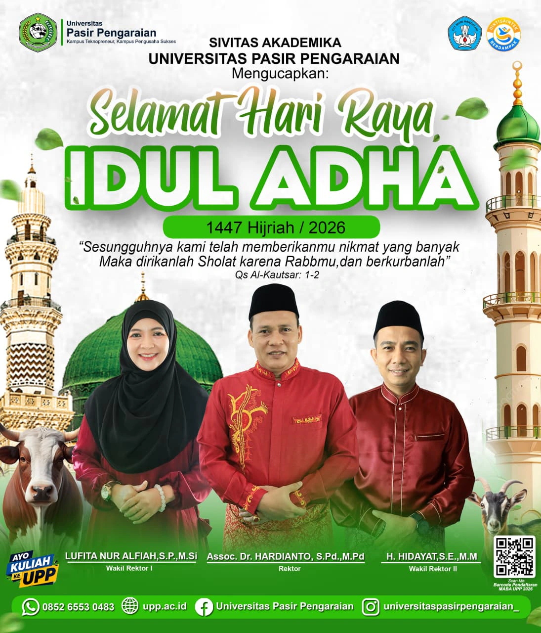 Sivitas Akademika Universitas Pasir Pengaraian Sambut Hari Raya Idul Adha 1447 H dengan Semangat Pengorbanan dan Kebersamaan